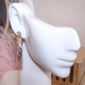 ARIVA Thaiand Sterling Silver 18K Yellow Gold Wrapped Hoop Earrings - Posts/Nuts